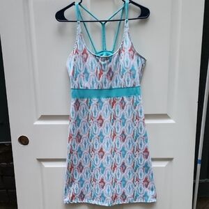 Soybu Medium Turquoise Activewear Athleisure Dress with Padded Shelf Bra